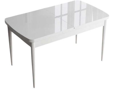 Table de repas en aggloméré avec rallonge Zen (Blanc)