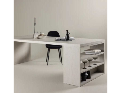 Table de repas 230 x 110 cm avec étagères Mika