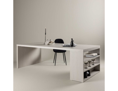 Table de repas 230 x 110 cm avec étagères Mika