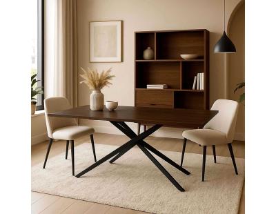 Table repas extensible en bois et métal 6 à 8 personnes Tiffany