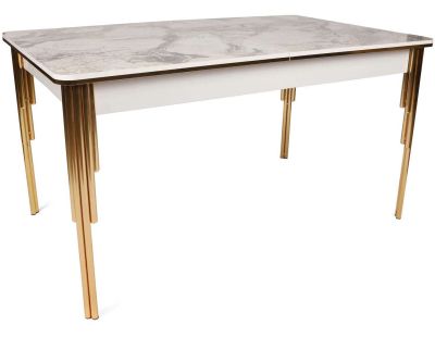 Table repas extensible imitation marbre blanc Damla