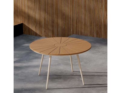 Table de repas extérieure 120 cm San Vito (Beige)