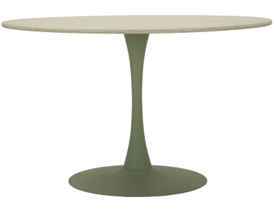 Table repas en métal et MDF 120 x 76 cm (Vert et crème)