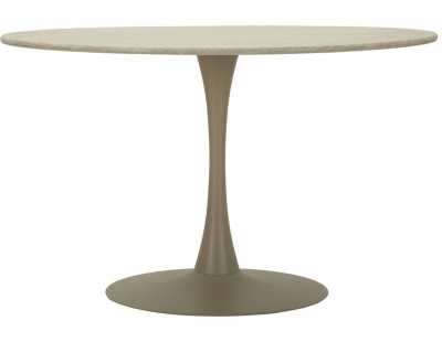 Table repas en métal et MDF 120 x 76 cm (Crème)