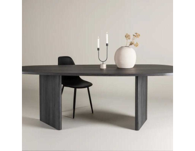 Table de repas ovale 220 x 100 cm Grönvik (Noir)