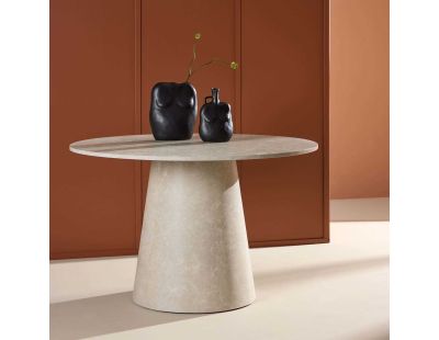 Table de repas ronde ø120 cm Lanzo (Beige)