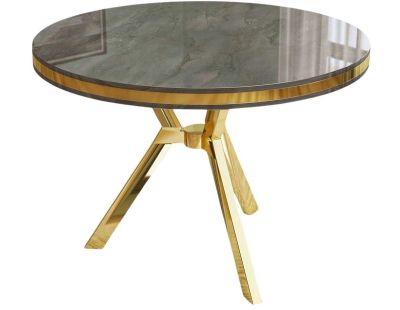 Table de repas ronde pieds métal Mos (Anthracite et Doré)