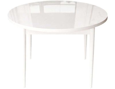 Table de repas ronde avec pieds métal Tor (Blanc)