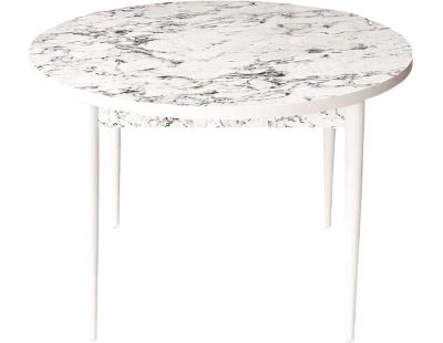Table de repas ronde avec pieds métal Tor (Blanc marbré)