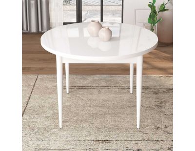 Table de repas ronde avec pieds métal Tor (Blanc)