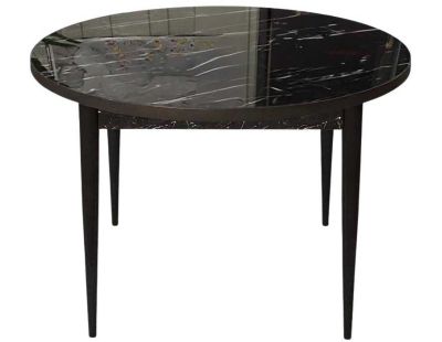 Table de repas ronde avec pieds métal Tor (Noir marbré)