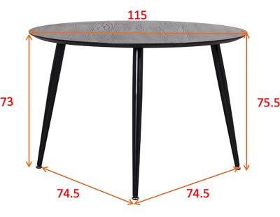 Table ronde 115cm MDF et acier Dipp