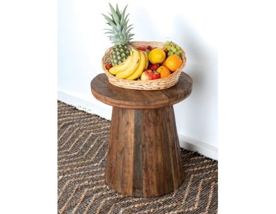 Table basse ronde en bois recyclé REWOOD