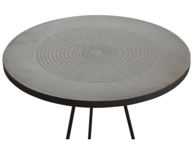 Table ronde métal zinc antique