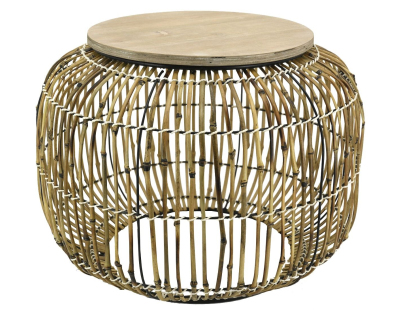 Table en rotin et bois Utopie