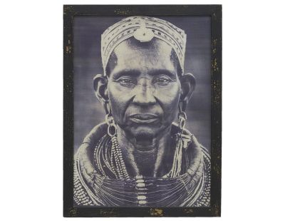 Tableau portait homme africain - Noir et blanc