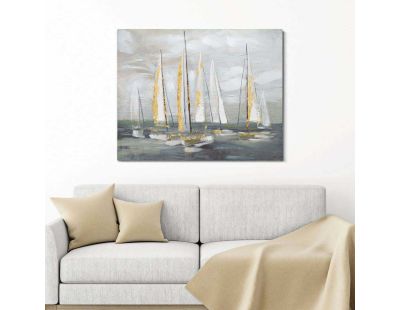 Tableau décoratif Gold boat 100 x 2.8 x 80 cm