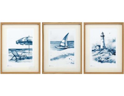 Tableau décoratif Seashore 30 x 40 cm (Lot de 3)