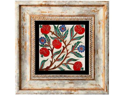Tableau décoratif en bois et métal 20 x 20 cm (Fleurs colorées)