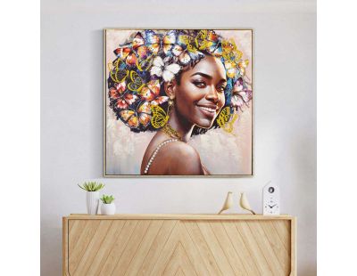 Tableau décoratif en toile Tara 82 x 4.5 x 82 cm