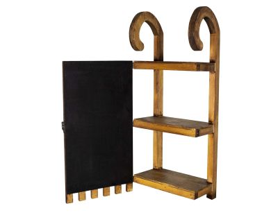 Tableau avec étagère en bois et ardoise Luge 28 x 17.5 x 70 cm