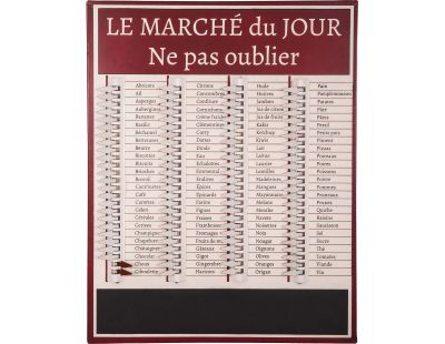 Tableau liste de courses Marché du jour