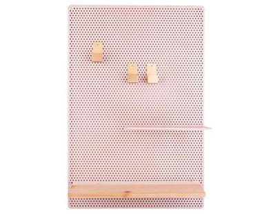 Tableau mémo avec étagère en métal Perky (Rose)
