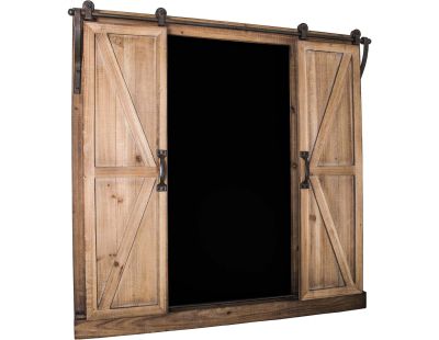 Tableau noir avec 2 volets roulants en bois 80.5 x 80.5 cm