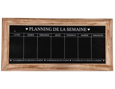 Tableau en paulownia Planning de la semaine 67x32 cm