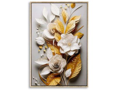 Tableau en toile et métal Flora 42 x 3.5 x 62 cm
