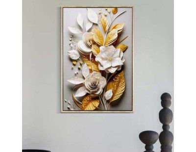 Tableau en toile et métal Flora 42 x 3.5 x 62 cm