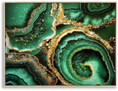 Tableau en toile et métal Smeraldy 82 x 4 x 62 cm (Modèle 1)
