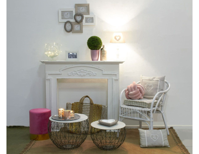 Tables basses en métal et marbre (Lot de 2)