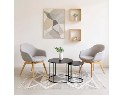 Tables basses en métal teinté noir (Lot de 2)