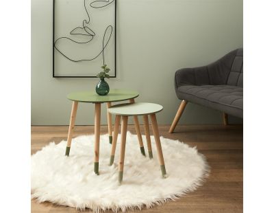 Tables gigognes bicolores Scandi (Lot de 2) (Vert)