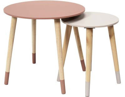 Tables gigognes bicolores Scandi (Lot de 2) (Rose)