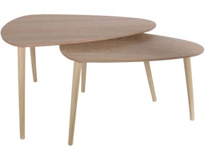 Tables gigognes en bois galet (Lot de 2) (Naturel)