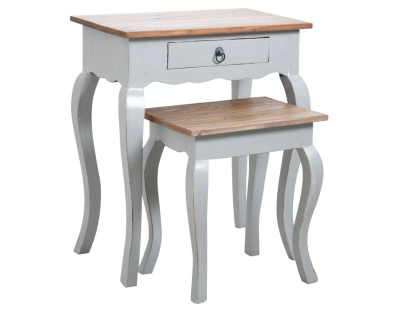 Tables gigognes en bois gris antique