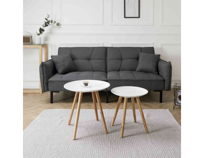 Tables gigognes rondes Relief (Lot de 2) (Blanc)