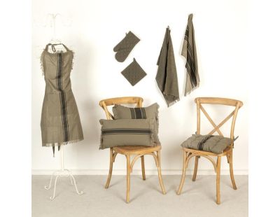Tablier en coton et flex (Kaki / Gris)