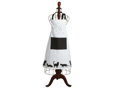 Tablier de cuisine en coton (Chat noir et blanc)
