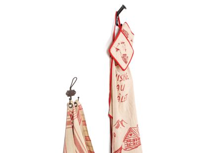 Tablier en lin naturel et rouge 
