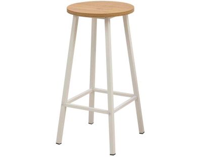 Taboret de bar en aggloméré et métal Mola (Blanc)