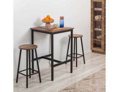 Taboret de bar en aggloméré et métal Mola (Noir)