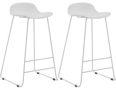 Tabouret de bar en acier et plastique Wave (Lot de 2) (Blanc)