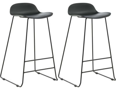 Tabouret de bar en acier et plastique Wave (Lot de 2) (Noir)