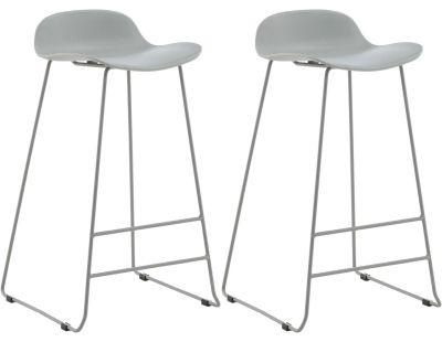 Tabouret de bar en acier et plastique Wave (Lot de 2) (Gris)