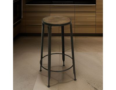 Tabouret de bar assise en bois  Industriel