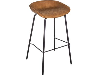 Tabouret de bar assise capitonnée Houston (Caramel)