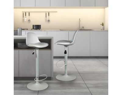 Tabouret de bar assise rembourrée Isak (Blanc)
